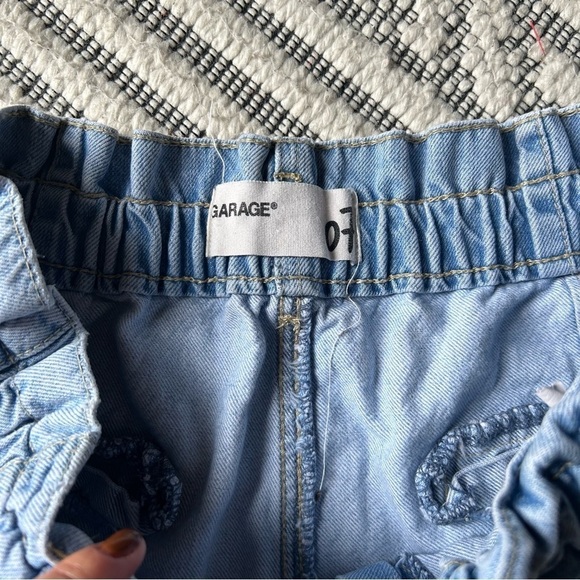 Garage Light Wash Paperbag Waist Cuffed Shorts - Picture 4 of 5